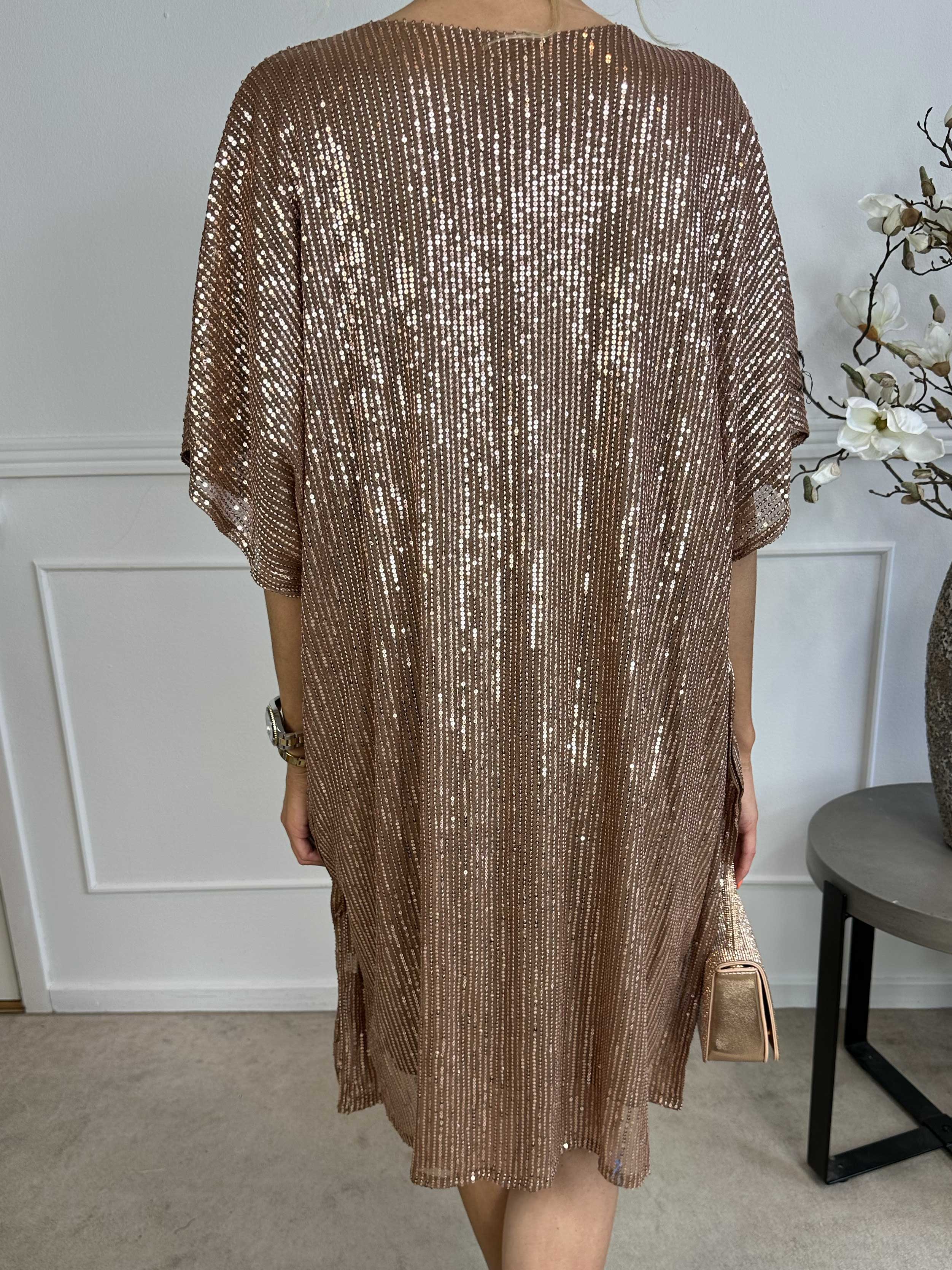 Azmina - Tunikakjole i løs pasform med pailletter